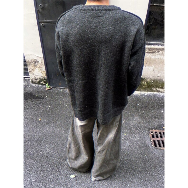 025慵懒针织羊毛假两件卫衣,男装卫衣,四季星座505