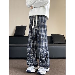 26春款cityboy格纹阔腿裤松弛感休闲撞色时尚长裤K640TP38图片