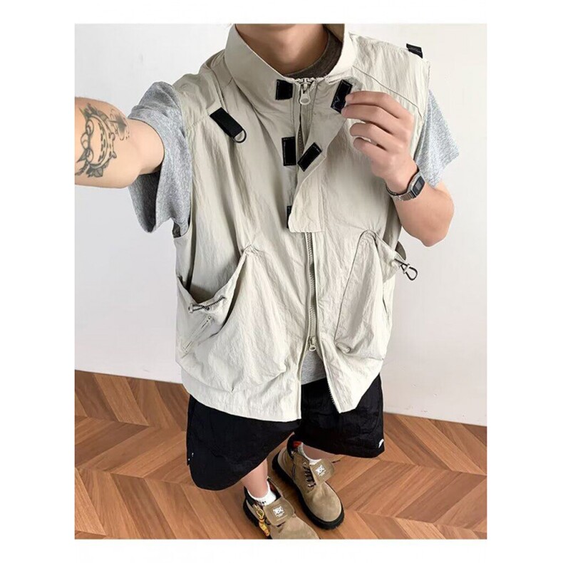 2025年新款大口袋工装马甲男款美式休闲夏季宽松外穿背心，男装背心/马甲，四季星座505