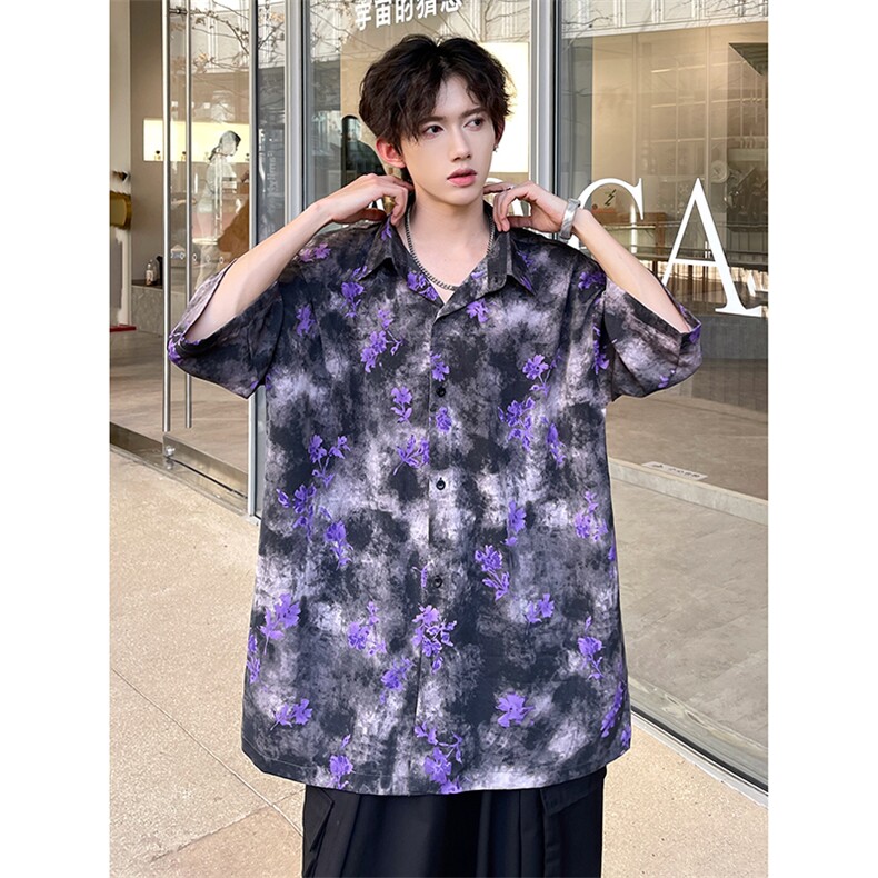 现货   潮男单品两色花衬衫  A071-T18-P38图片