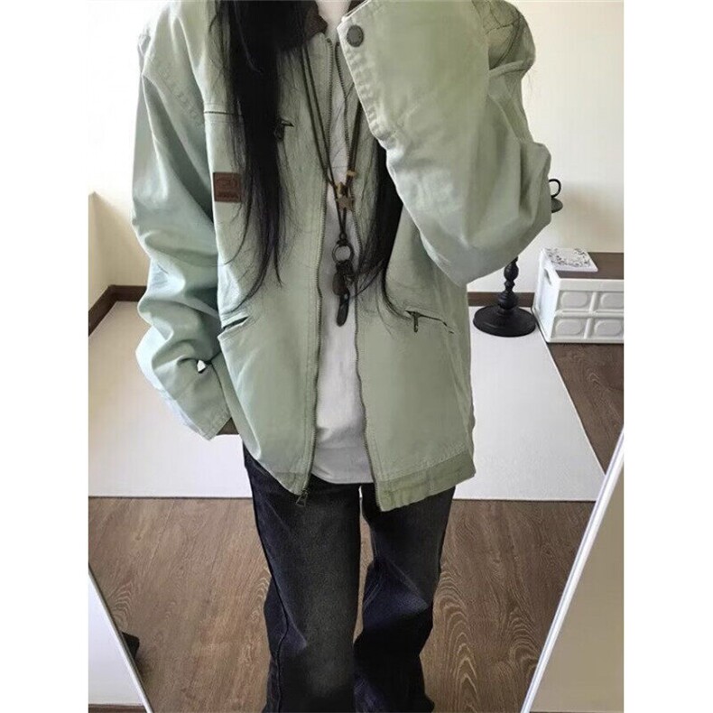 复古外套女秋季新款宽松工装夹克设计感小众长袖上衣JK676,男装夹克,星座1116A（原606A-3）