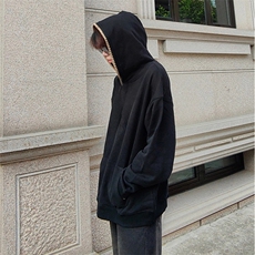 抖音得物高品质二开25秋冬美式重磅宽松纯色连帽贝壳刺绣卫衣W63，男装卫衣，电商A486-1