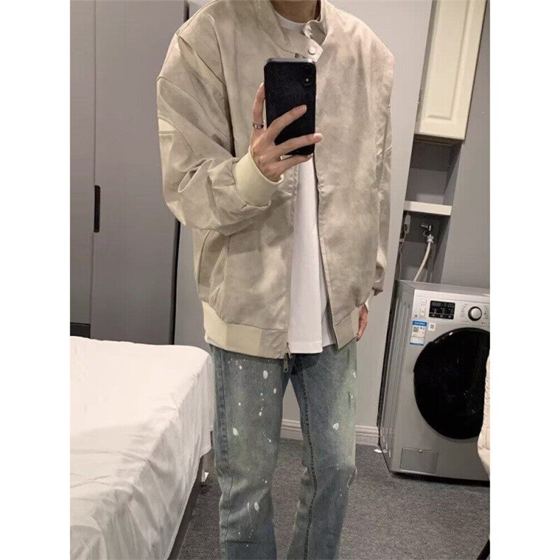 W9338-P88网图现货新款扎染PU皮衣棒球服夹克潮流复古机车外套,男装夹克,星座1608-2
