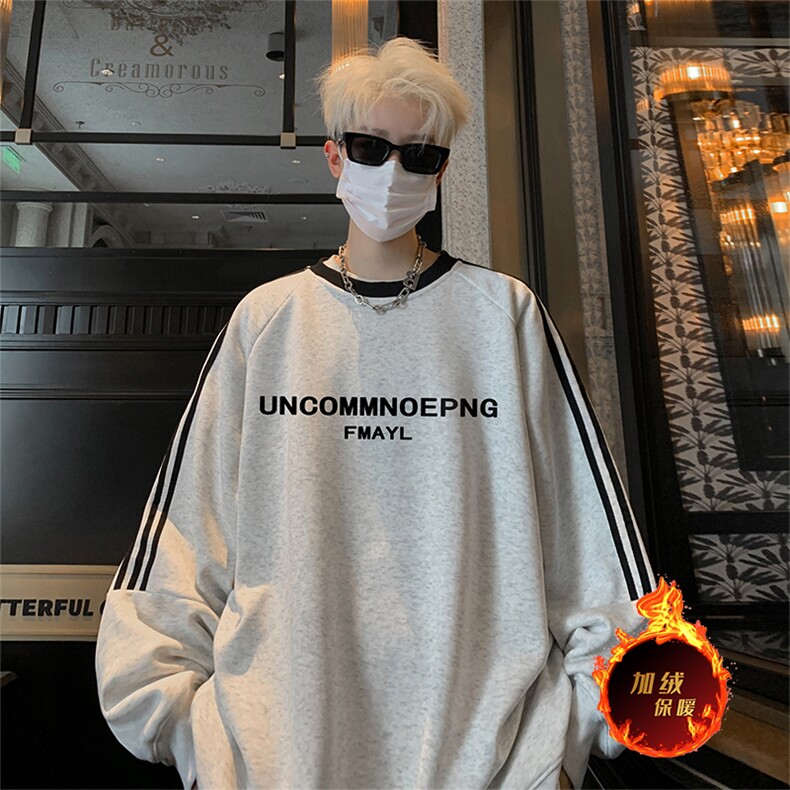 抖音得物供货提供视频秋冬重磅美式宽松织带圆领卫衣0339,男装卫衣,电商A486