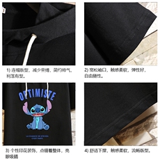 LD54220-P45连帽短袖t恤男大码胖子带帽五分袖中袖砖墙挂拍，男装T恤，电商A040A