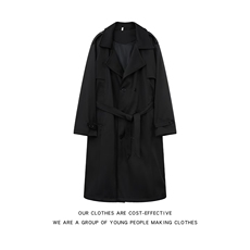 秋冬新大衣男长款过膝腰带羊毛呢大衣双排扣风衣外套厚FY751P82，男装风衣，星座1013-5