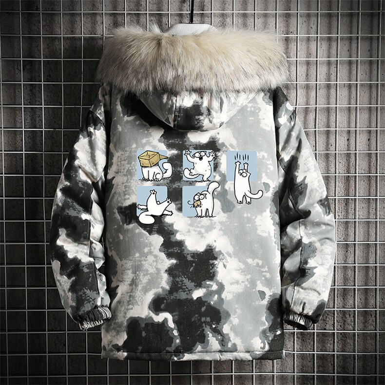 MC49097-P135日系潮衣男大码派克服男工装服外套袄网格,男装棉衣,电商A040A