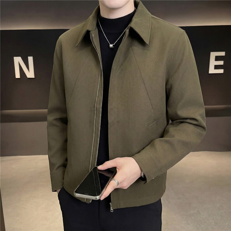 春款2026轻熟风抖音纯色休闲立领夹克店主风A236-JK628-P125，男装夹克，电商A236