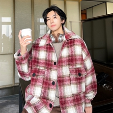 毛呢大衣oversize宽松大口袋呢子韩版潮男士夹克A071-JK107-P108，男装夹克，电商A071