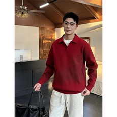 红韩纯棉POLO衫透气吸汗男长袖翻领T恤中年男女休闲送爸爸保罗衫，男装T恤，星座715-4