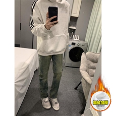 480G重磅加绒硬挺boxy男女秋冬美式高街结构三条杠织带卫衣厚外套，女装短外套，电商A486