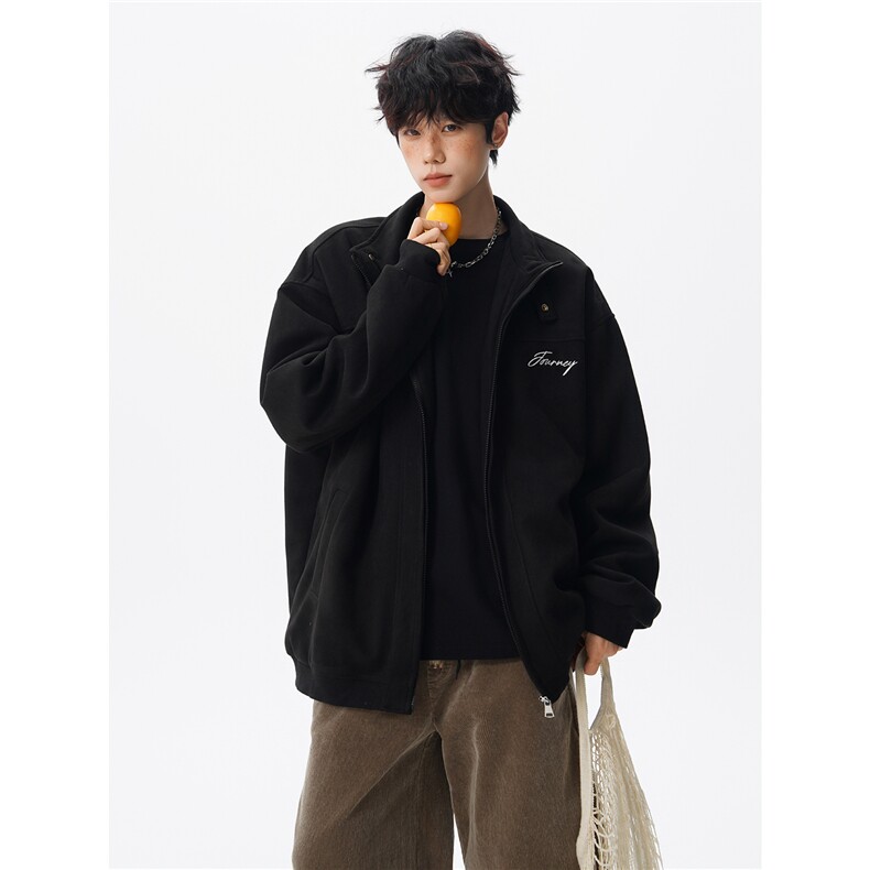复古麂皮绒立领外套男女潮牌大码春秋飞行夹克美式外套JK5210/P80,男装夹克,电商B238