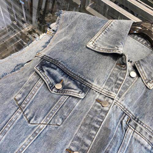 重工设计牛仔马甲外套，女装马夹，G55