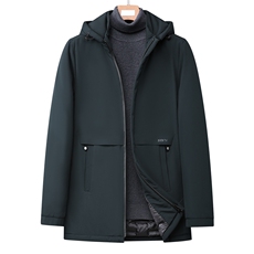 新款中年纯色棉衣男爸爸冬装可脱帽子休闲棉服外套GSNA21555-P150，男装棉衣，电商B212（原钱塘6029）