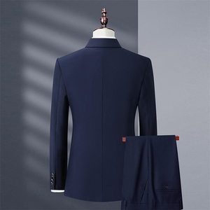 D8805限价498元男士2021秋西服礼服西装修身商务休闲男装套装P288