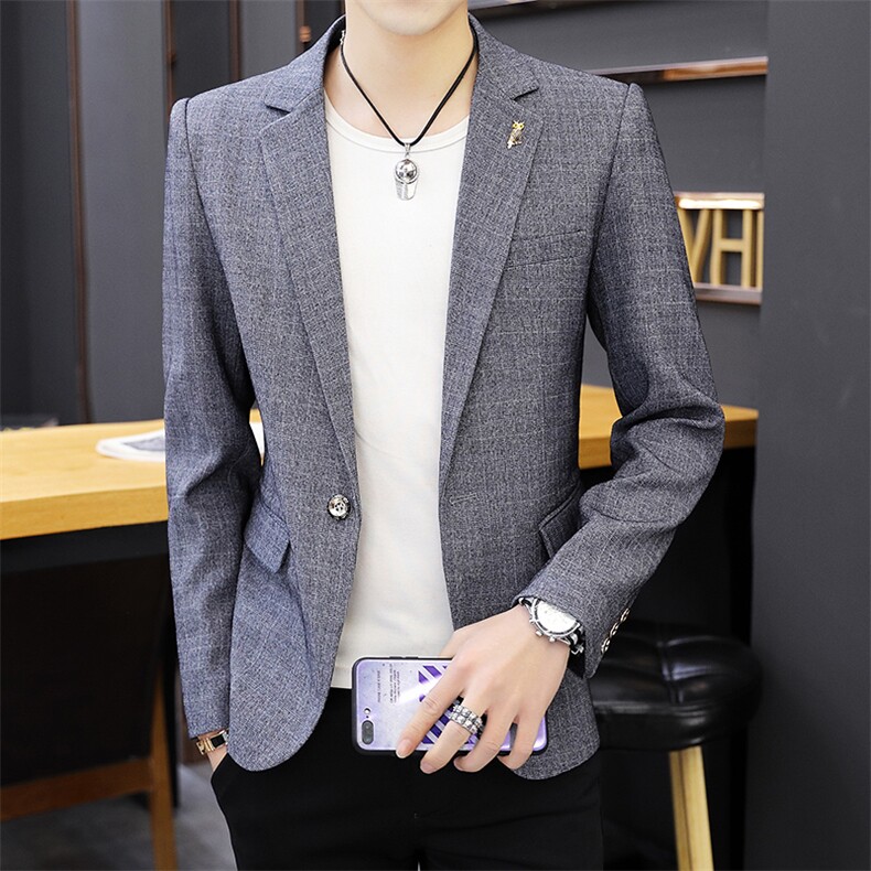 秋季新款韩版修身商务休闲小西服男工作服正装男新郎礼服X07-P90,男装西服,星座1206（原A206）