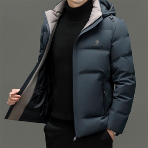 DF31803钱塘2020-2时尚简约冬季厚款连帽中年男士羽绒服P263,灰粉羽绒服搭配什么鞋图片