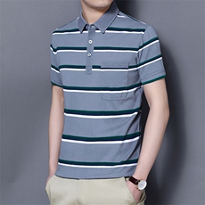 H93162021夏季新款T恤衫男POLO衫条纹短袖翻领，男装T恤，电商B360