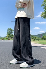 A320-2507-特批45春秋高品质时尚休闲时尚潮流扎花阔腿牛仔裤，男装休闲裤，电商A320