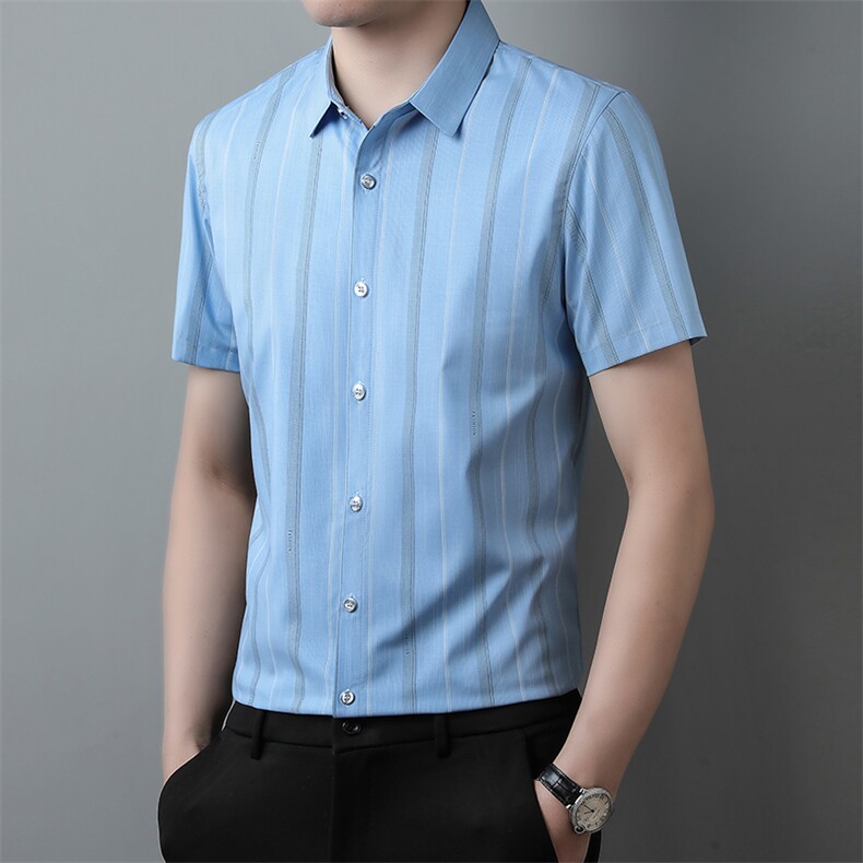 ZG1389男式2023年夏季新款衬衫男短袖商务时尚休闲衬衣男装P55,男装衬衫,电商B360