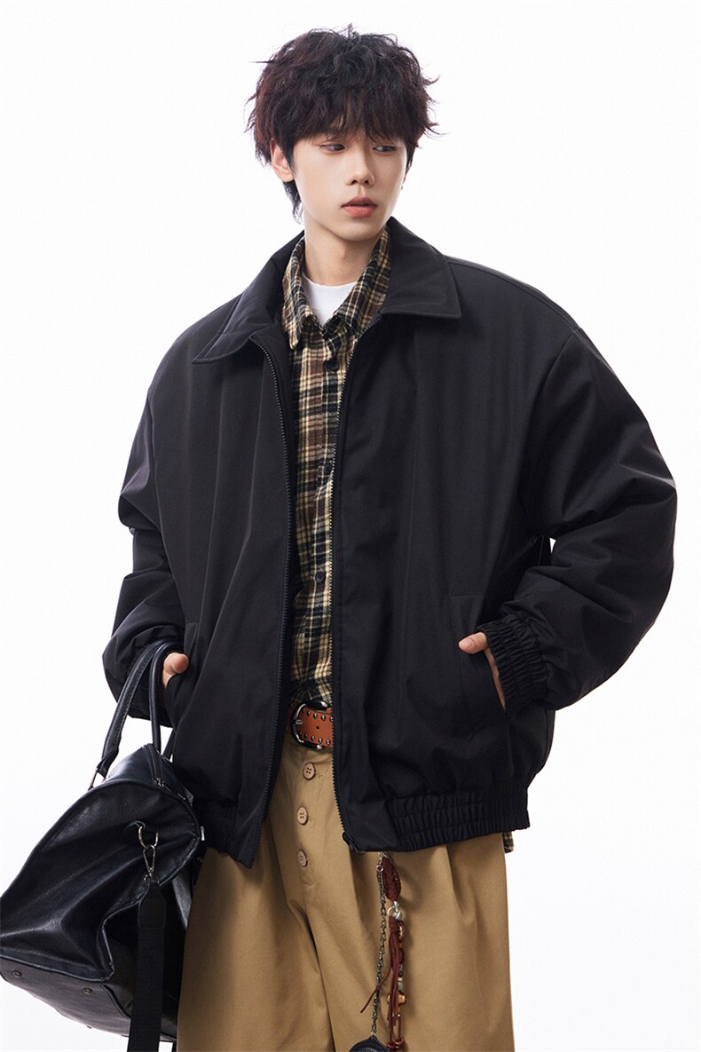 冬装老钱风加棉加厚夹克外套棉服男女翻领棉衣棒球服潮M813-P65,男装夹克,电商A441