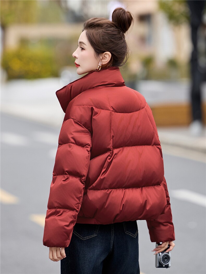 2026冬装新款简约时尚立领90白鸭绒羽绒服,女装羽绒服,美沁