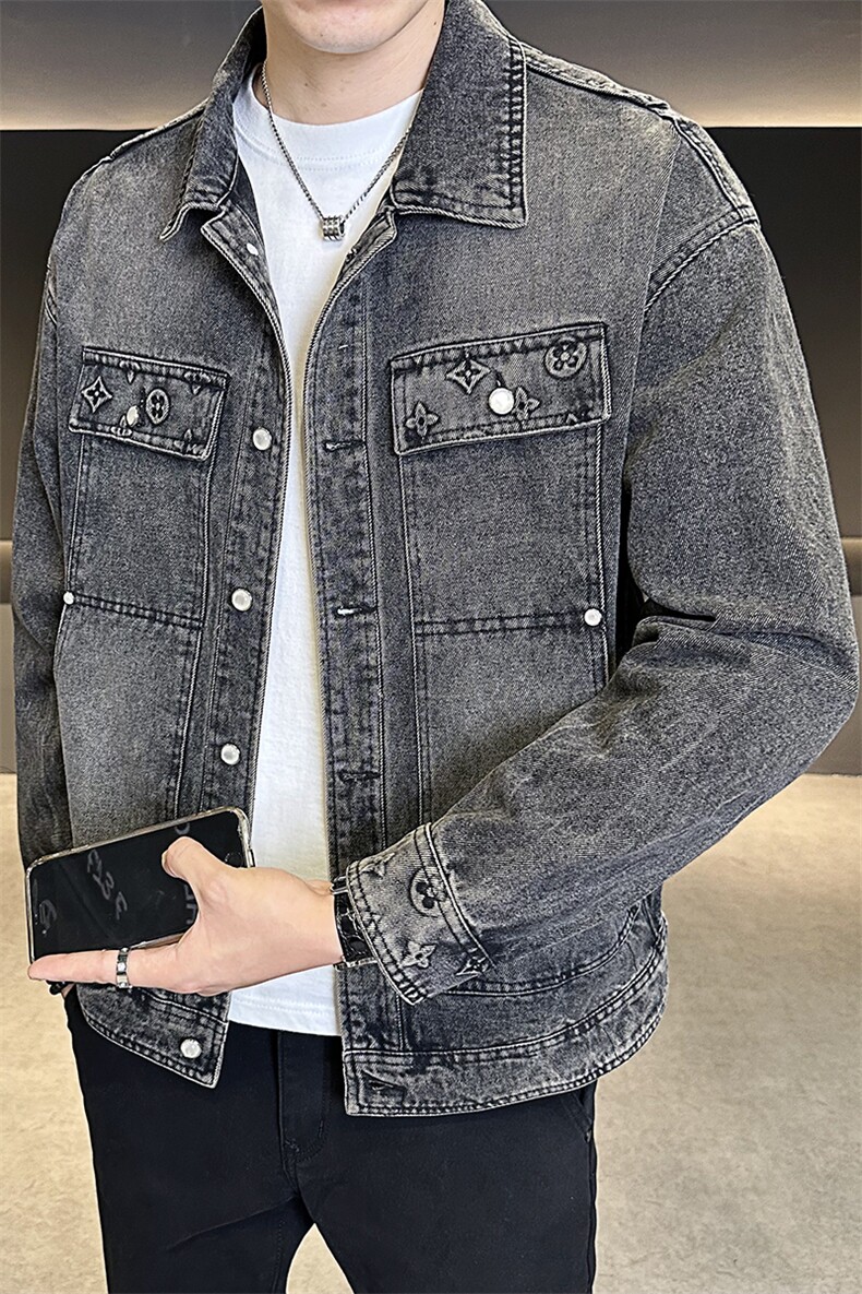 潮牌高货牛仔夹克男重工艺2025秋款夹克男士外套B317/JK611/P165,男装工装外套,电商B317