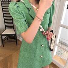 泡泡袖连衣裙，女装连衣裙，倩衣百度