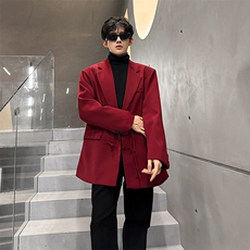 现货中长款中式盘扣纯色休闲外套小西装A071-4001-P98，男装西服套装，电商A071