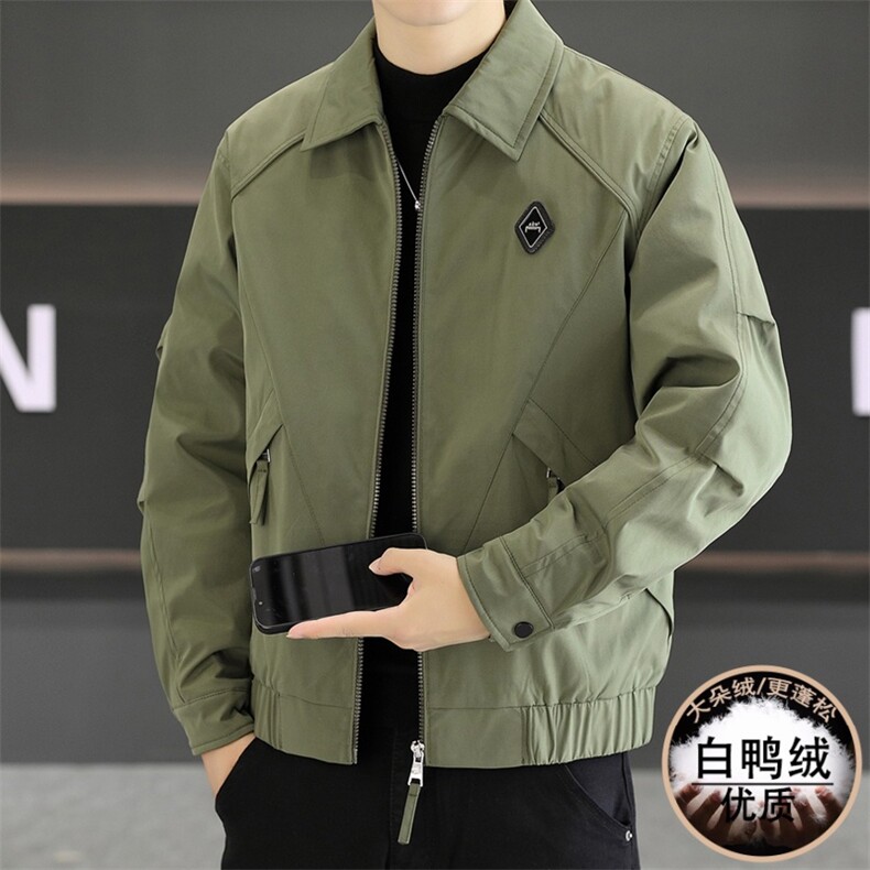 羽绒服男新标50白鸭绒夹克外套休闲时尚翻领男士上衣NY822-P135,男装夹克,星座310B-3