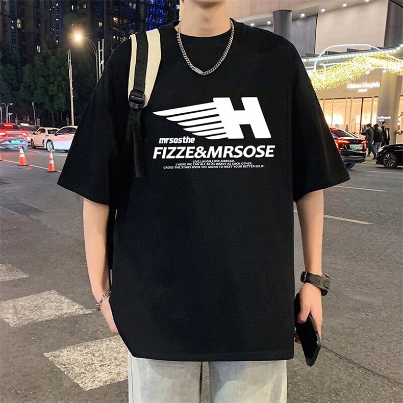T813港风潮牌高街美式短袖T恤男夏季新款宽松半袖ins重磅纯棉体恤图片
