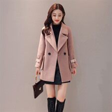 2020年冬季修身毛呢外套舒适修身纯色气质韩版简约宽松潮流，女装毛呢外套，众宇琦