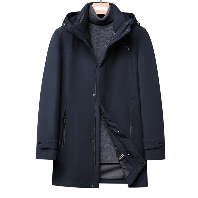 棉衣男冬季新款连帽外套中年羽绒可卸内胆棉服上衣QLMF86060-P345,男装羽绒服,电商B212（原钱塘6029）