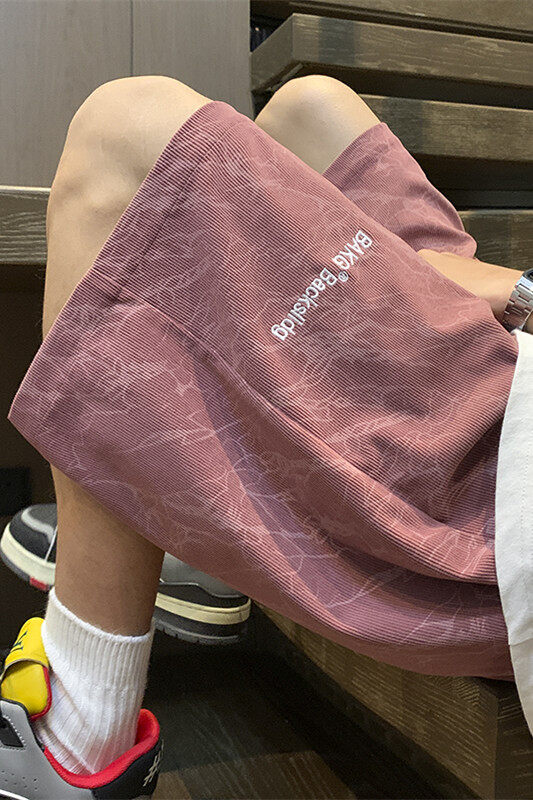 夏季扎染刺绣五分短裤XZ604-DK502-P35控48,男装休闲裤,星座604