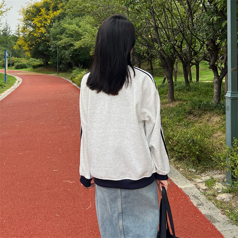 抖音得物品质秋冬美式高街重磅结构拼接织带翻领卫衣夹克外套W113,男装夹克,电商A486