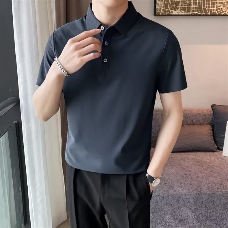夏新款短袖翻领polo衫男士休闲百搭时尚宽松纯色上衣PL09P55,男装T恤,星座1013-5