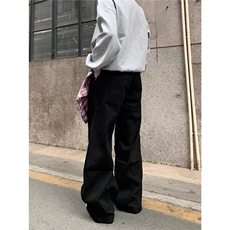 美式复古可拆卸方巾弯刀牛仔裤男女休闲宽松阔腿裤子MK1509P53，男装牛仔裤，星座1013-5