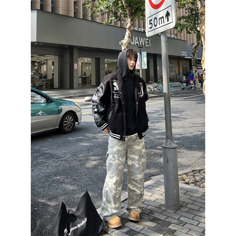 【网图】B221ins高街多口袋休闲迷彩工装裤子LK24253-特P48控78,男装休闲裤,电商B221