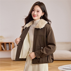 现货2025新款冬季加绒棉衣保暖派克服，女装棉衣/棉服，悦祺