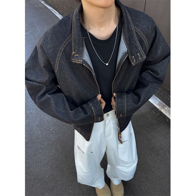 美式复古春季男装立领原牛短宽boxy哈灵顿外套夹克J97,男装夹克,星座1116A（原606A-3）