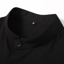 QLM55217男士2023秋季新款长袖衬衣青年修身立领衬衫休闲P65，男装衬衫，电商B360