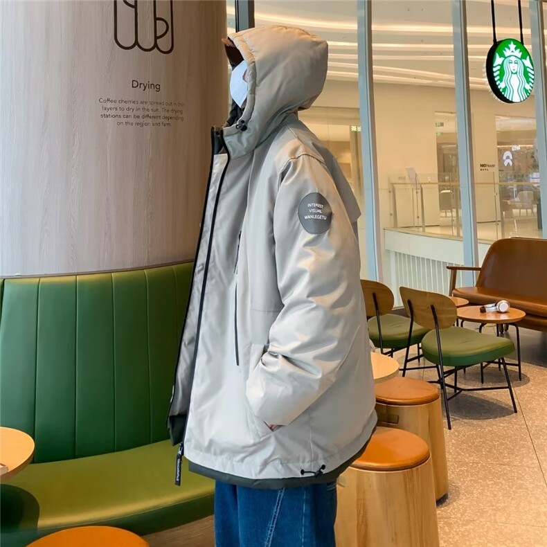 冬季机能风连帽冲锋衣棉服男潮牌宽松oversize棉衣外套MY909-P98,男装棉衣,星座1008
