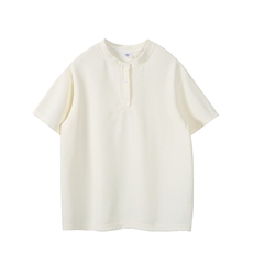 德物白底图可二开M-5XL250克玉米粒亨利领短袖夏季冰丝T恤男，男装T恤，电商C306-1