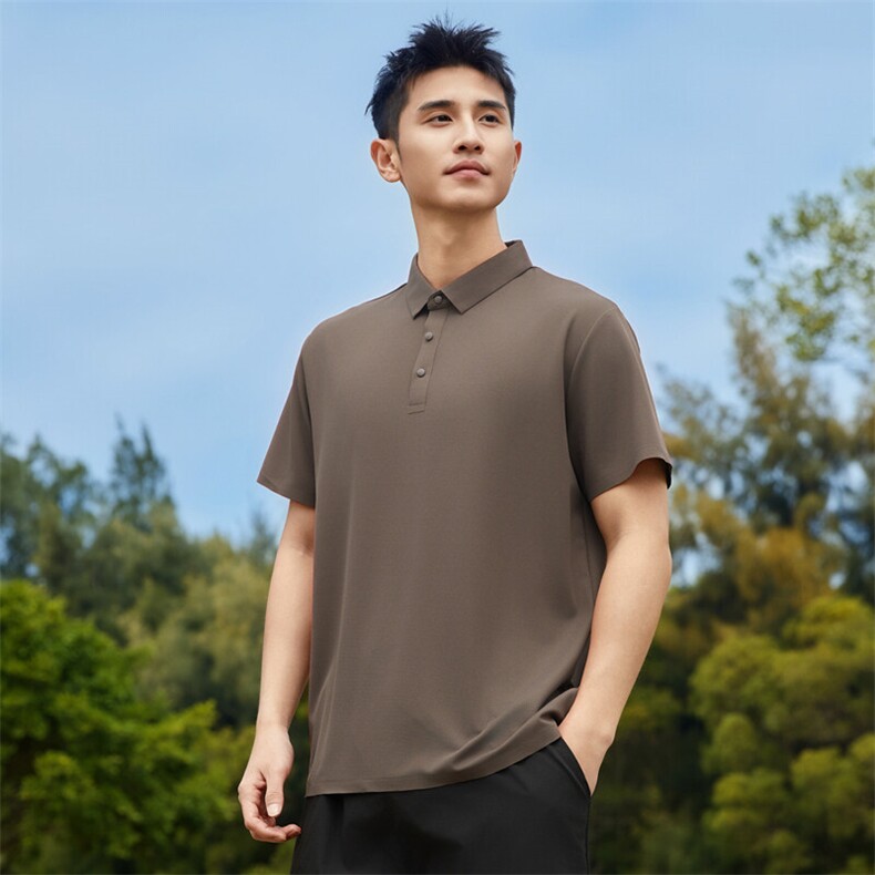 polo衫2025夏季新款冰丝无痕翻领短袖商务休闲T恤PL12356-P32,男装Polo衫,星座610（原A335）
