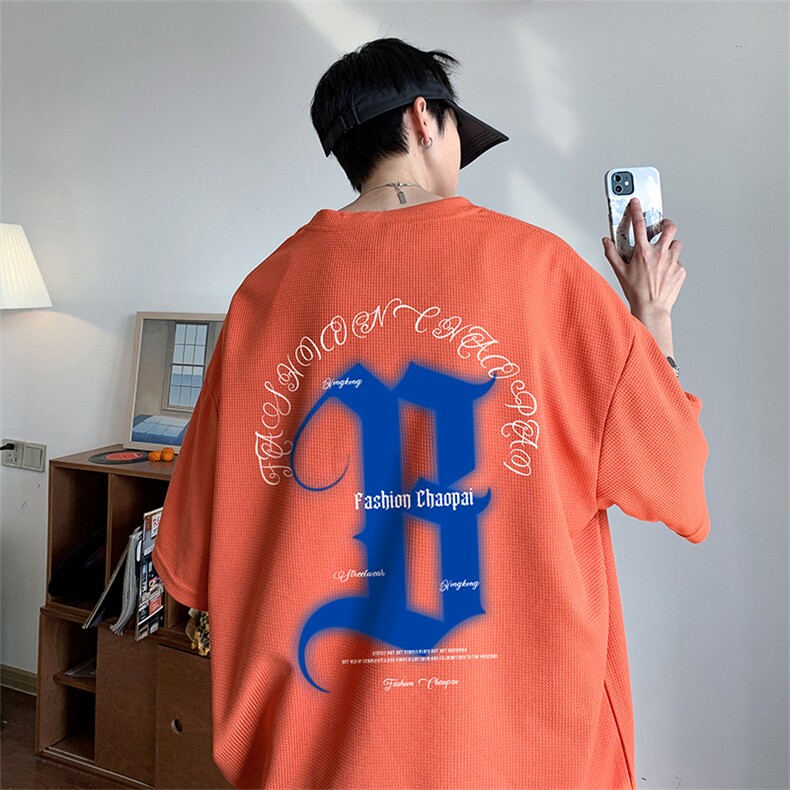 ！2024夏季潮牌男士华夫格短袖T恤透气半袖体恤TXH327P28,男装T恤,电商B220