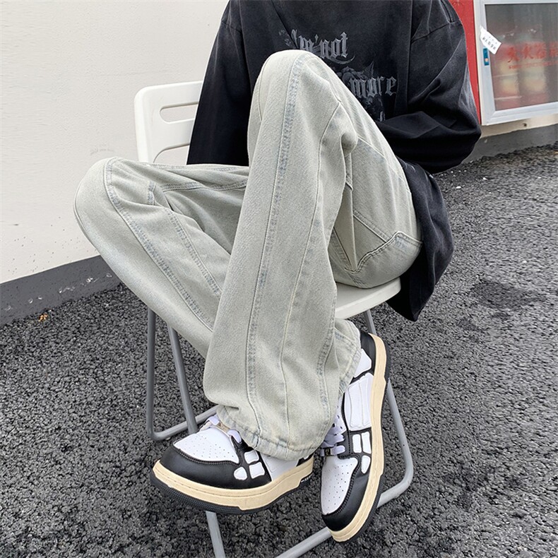 春秋复古牛仔裤男裤脚美式ins潮牌高街休闲百搭裤子N0109-P40,男装牛仔裤,星座308B-1