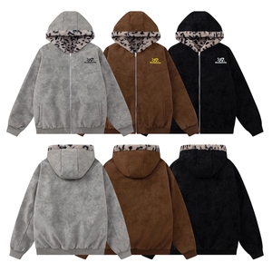 203-6 F275 P90特～冬季百搭双面穿豹纹连帽棉服图片