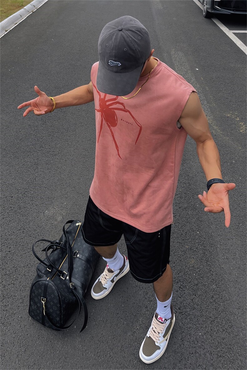 夏季运动背心坎肩男潮款复古新款设计感A061-EB50051-P35,男装背心/马甲,电商A061