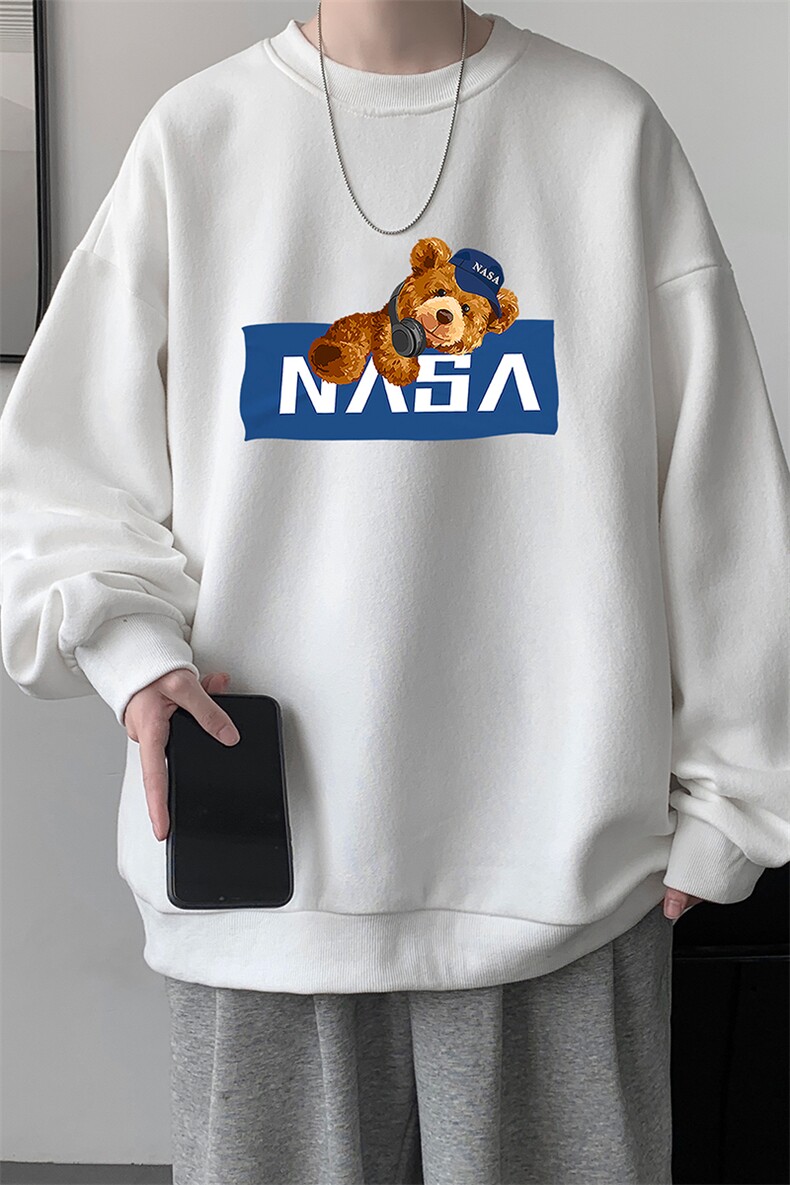 NASA圆领卫衣男大码加厚加绒长袖t恤男S6247-P28加绒款-P33,男装卫衣,电商A040