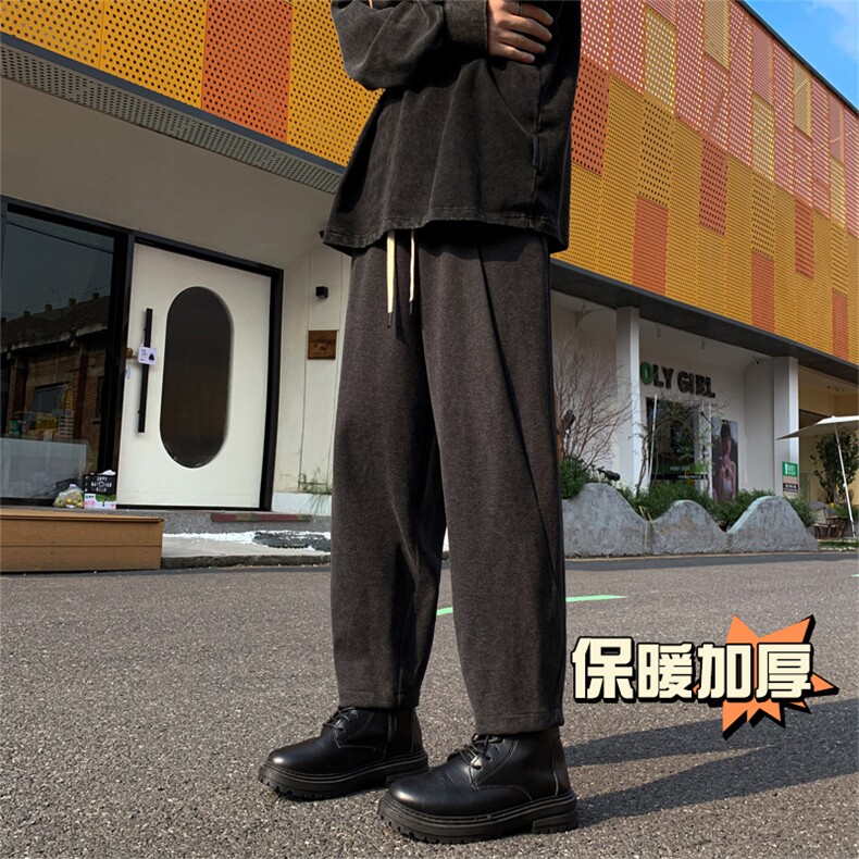 冬季新款加厚抗起球呢料哈伦裤宽松大码休闲萝卜裤小脚男872-P65,男装休闲裤,电商C305A